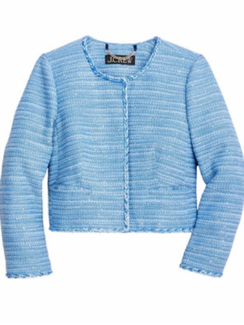 *NWT* J. Crew Light Blue Cropped Tweed Blazer